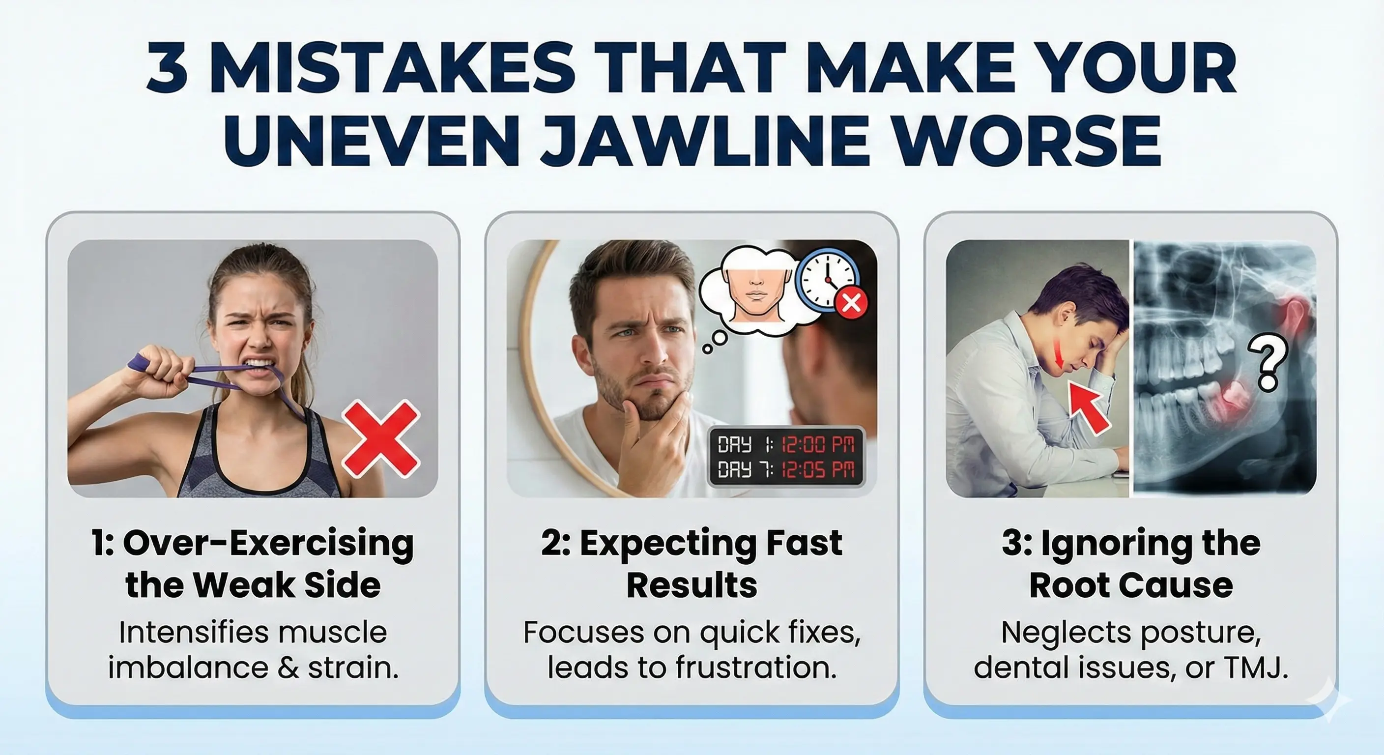 3 Mistakes That Make Your Uneven Jawline Worse